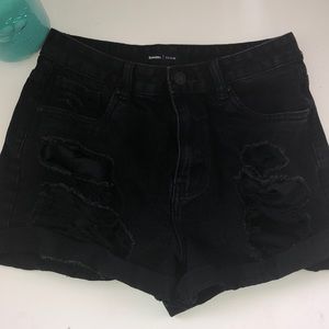 Black Denim Shorts